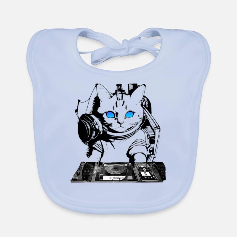 DJ cat avec table de mixage Bavoir bio Bébé
