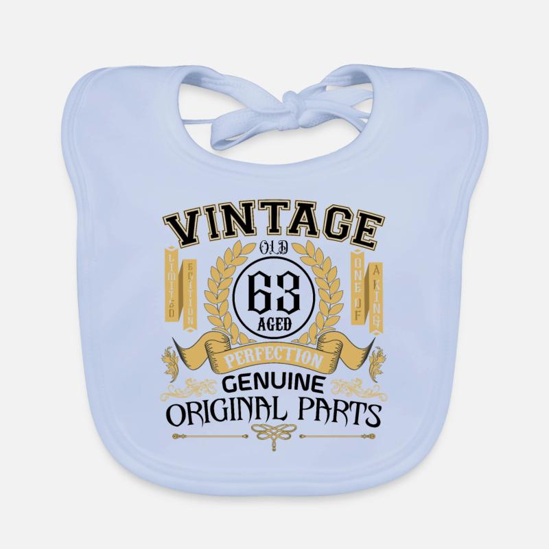 Vintage 63 years old - birthday gift 63 years !!! Organic Baby Bibs