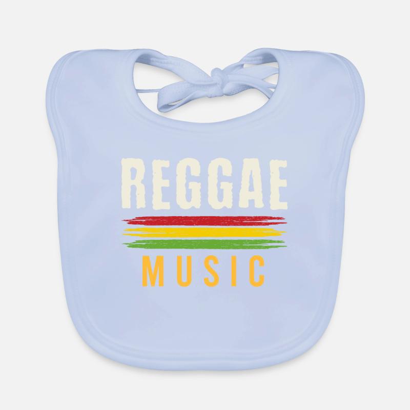 Good Vibes Only Rastafari Rasta Jamaica Reggae - Bavoir bio Bébé - bleu ciel