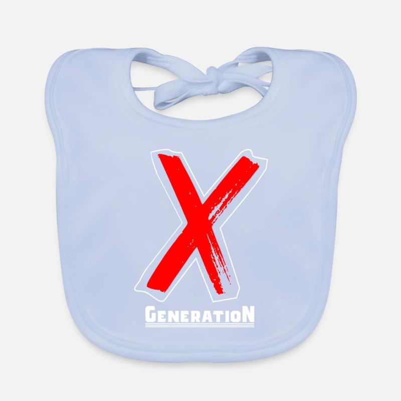 Generation X Buchstaben / X-Symbol Text Geschenk Baby Bio-Lätzchen