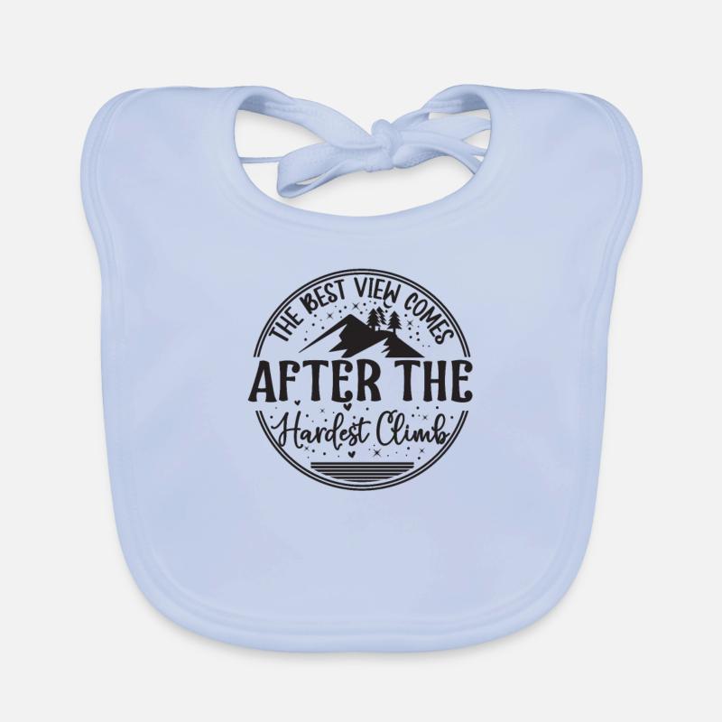 View Climbing Mountains Alps Organic Baby Bibs