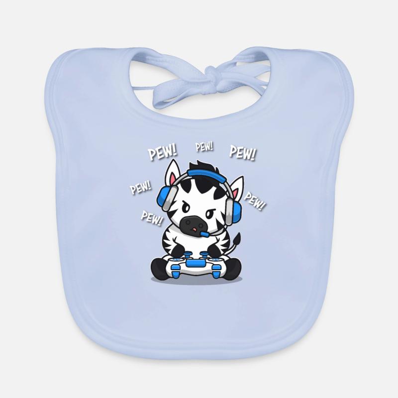 Zebra - Baby Bio-Lätzchen - sky Blue