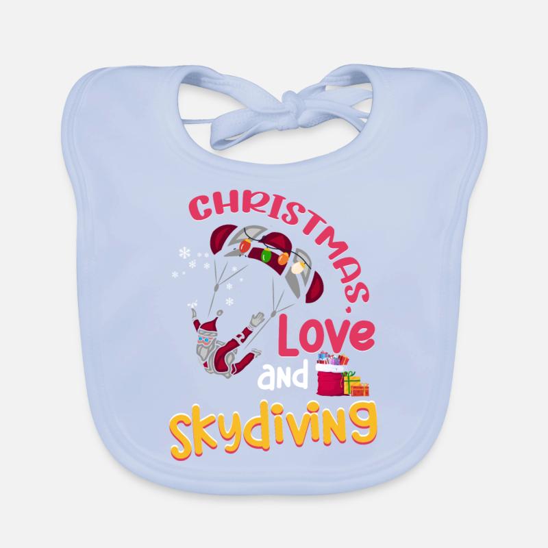 Parachutisme Skydive Noël Amour et parachutisme Bavoir bio Bébé