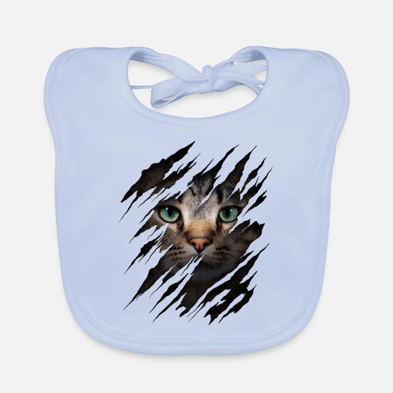 Chat avec égratignure - Visage de chat Chat à gratter Chat Bavoir bio Bébé
