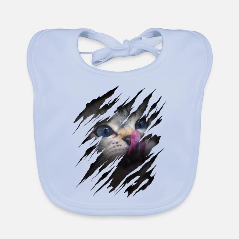 Chat avec égratignure - Visage de chat Chat à gratter Chat Bavoir bio Bébé