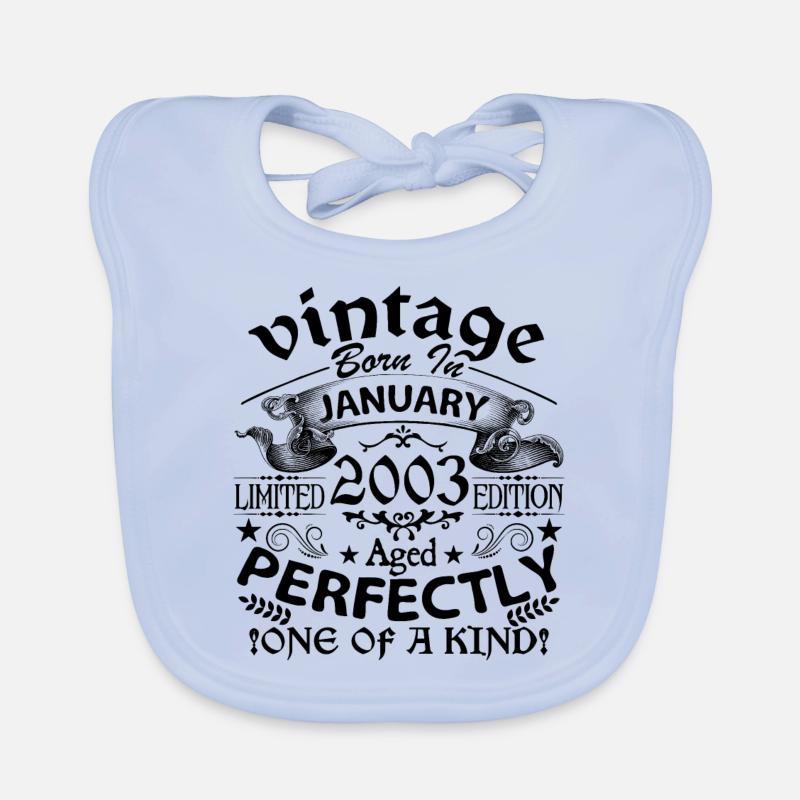 Janvier 2003 | Vintage 2003 | né en Janvier Bavoir bio Bébé