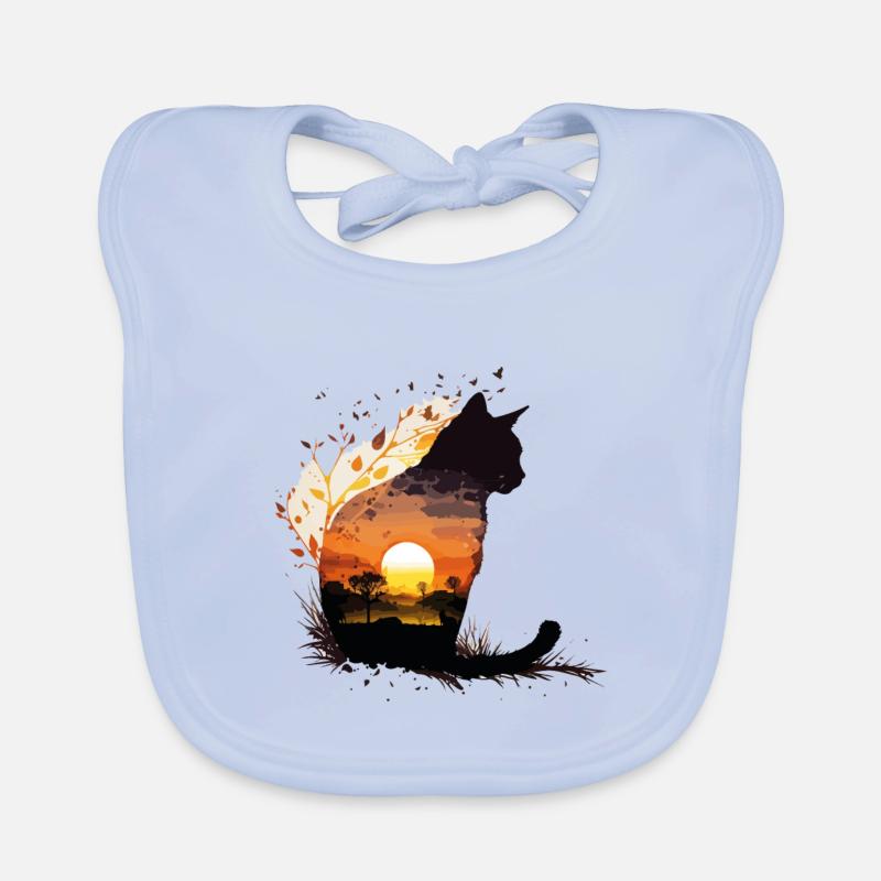 cat sunset Bavoir bio Bébé