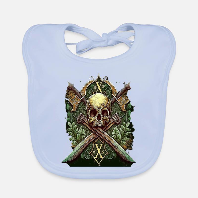 Viking Skull Organic Baby Bibs