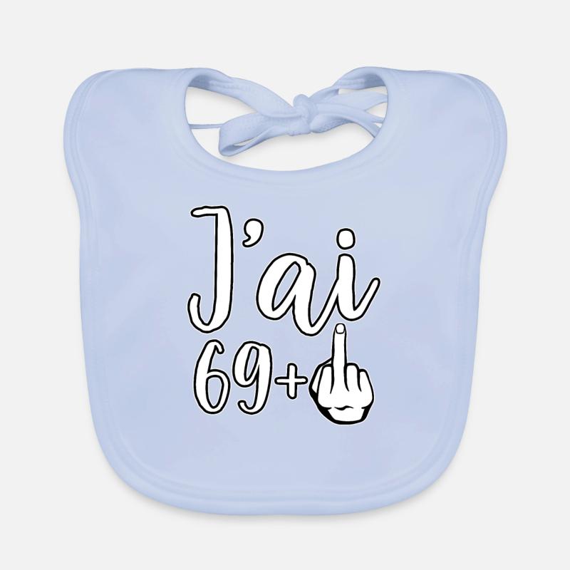 Ich bin 69 Plus 1 Mittelfinger 70. Geburtstag Baby Bio-Lätzchen