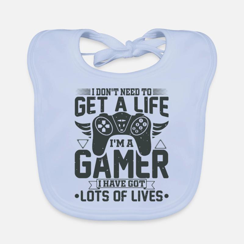 Gamer gaming zocken Computerspiel Controller Baby Bio-Lätzchen