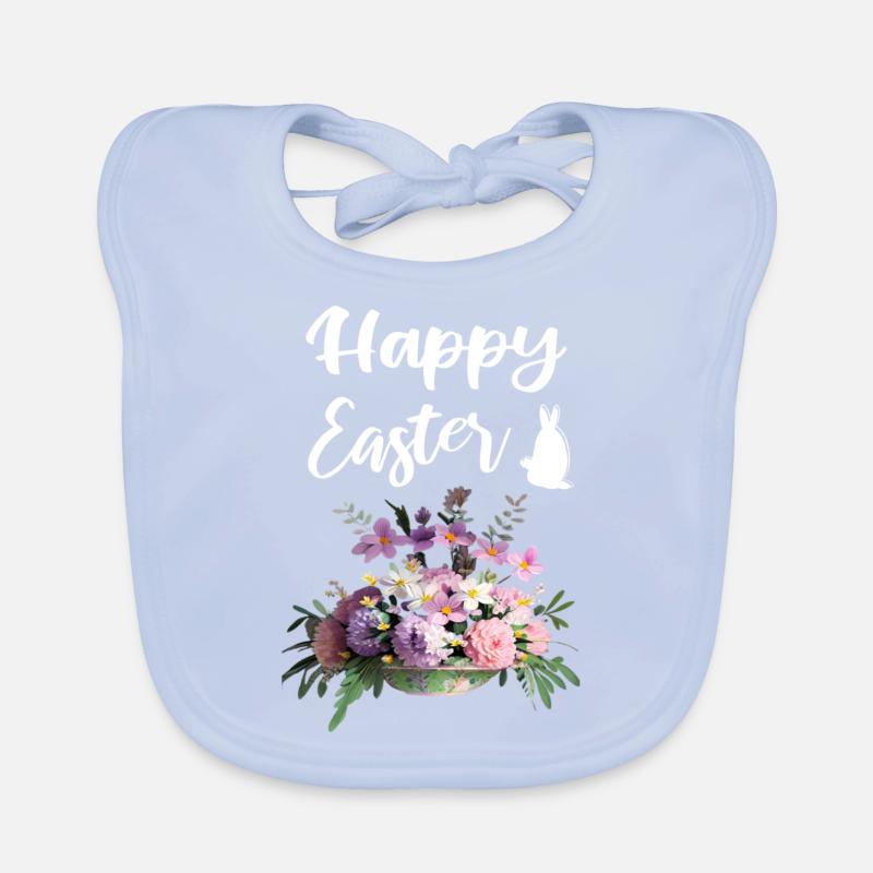Joyeuses Fleurs de Pâques Bouquet Bavoir bio Bébé