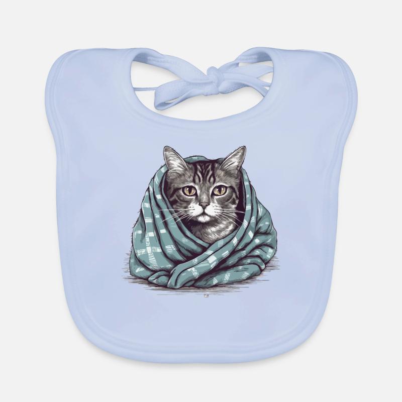 Cat in a blanket Organic Baby Bibs