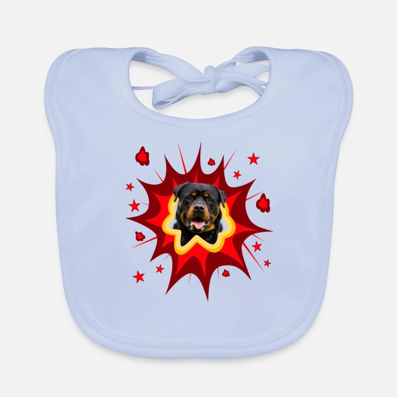 Conception de chien comique - Pow - Rottweiler Bavoir bio Bébé