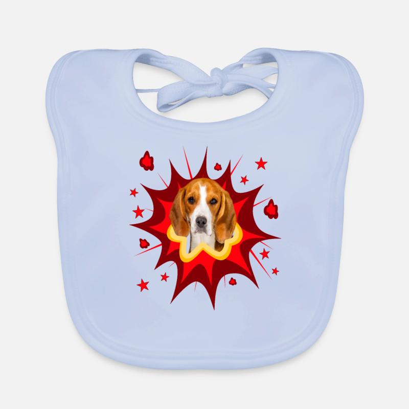 Conception de chien comique - Pow - Beagle Bavoir bio Bébé