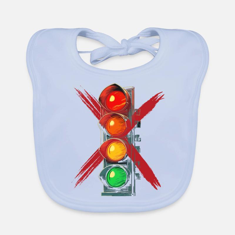 Feu de circulation Panneau d’interdiction gouvernementale Bavoir bio Bébé