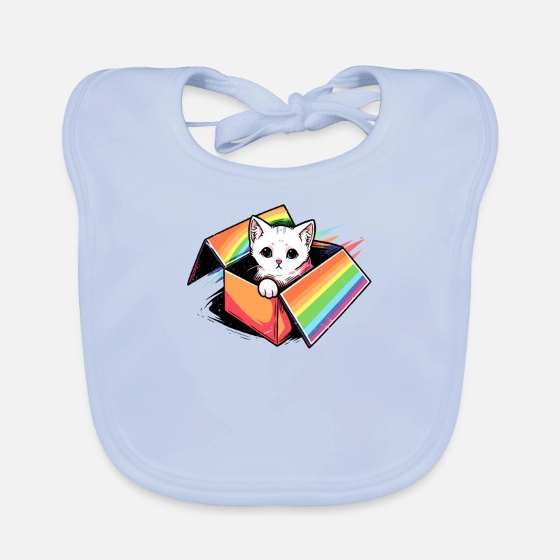 Mignon chat Pet Lover Rainbow LGBT Community Pride Bavoir bio Bébé