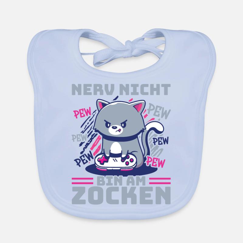 Gaming, Zocken, Videospiel, Grumpy Katze Gamer Baby Bio-Lätzchen