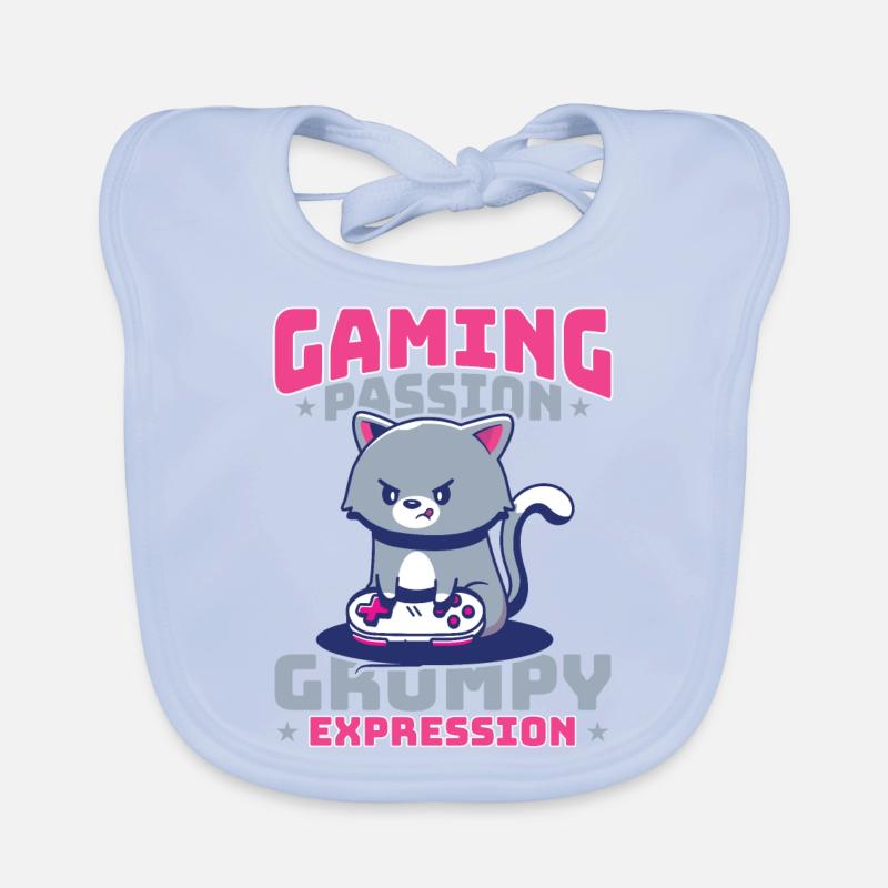 Gaming, Zocken, Videospiel, Grumpy Katze Gamer Baby Bio-Lätzchen