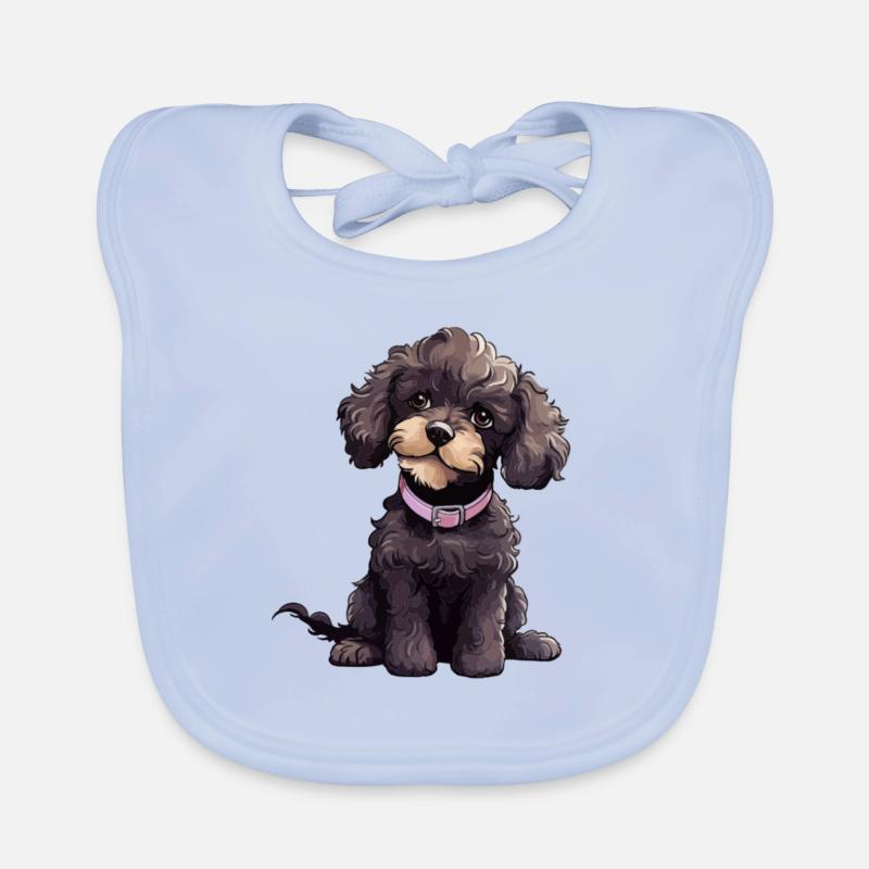 Caniche mignon, Illustration de chiens - Caniche Bavoir bio Bébé