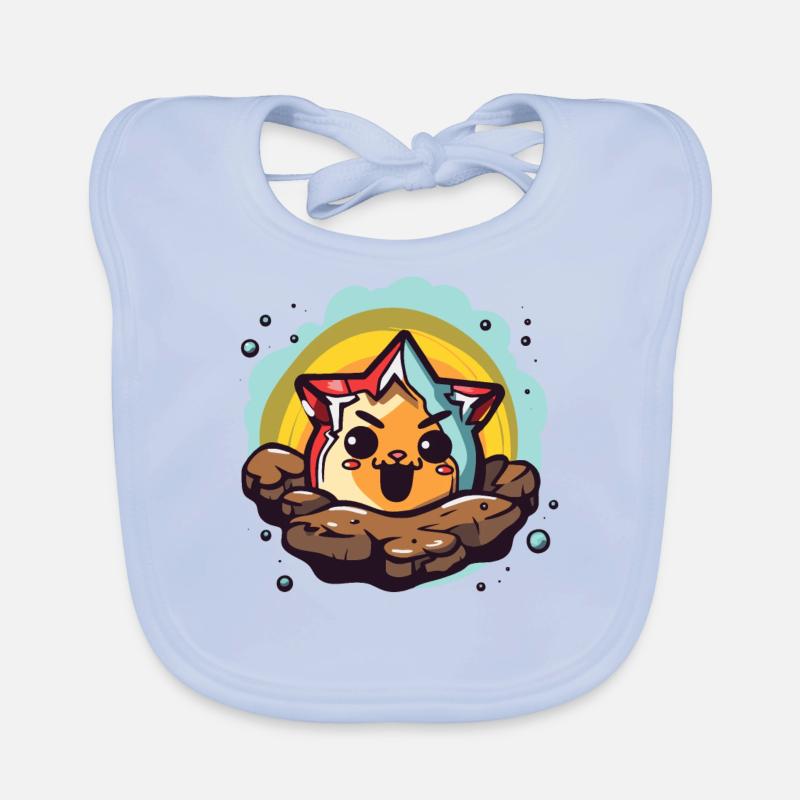Cute cat and star Organic Baby Bibs