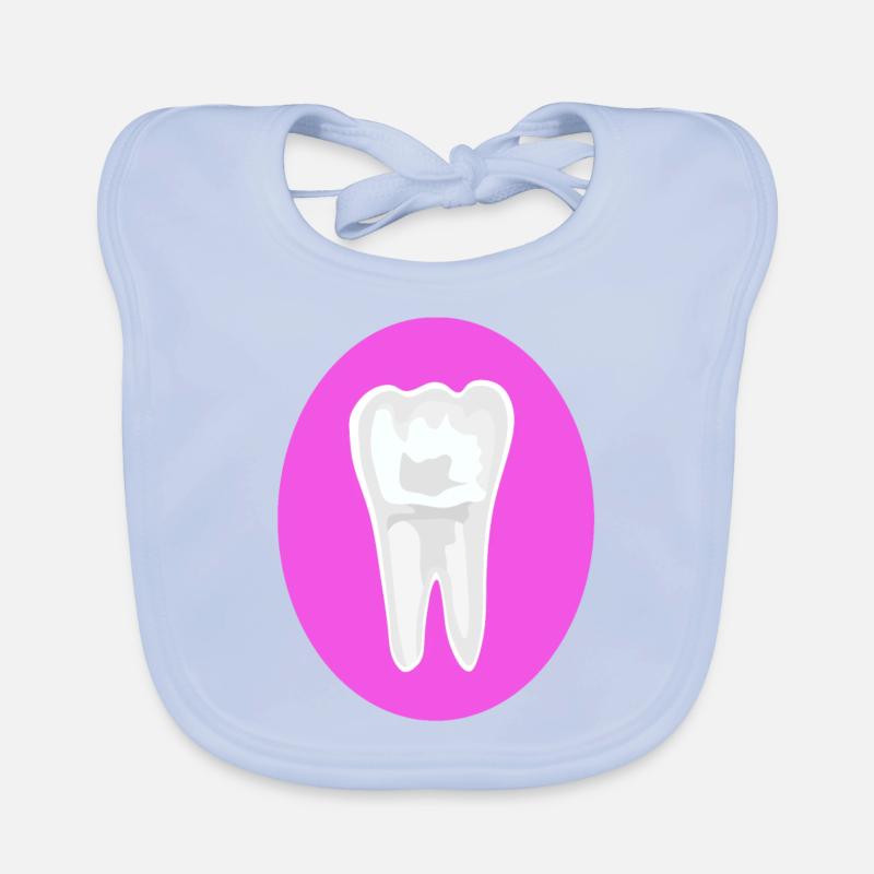 Tooth with pink background Organic Baby Bibs