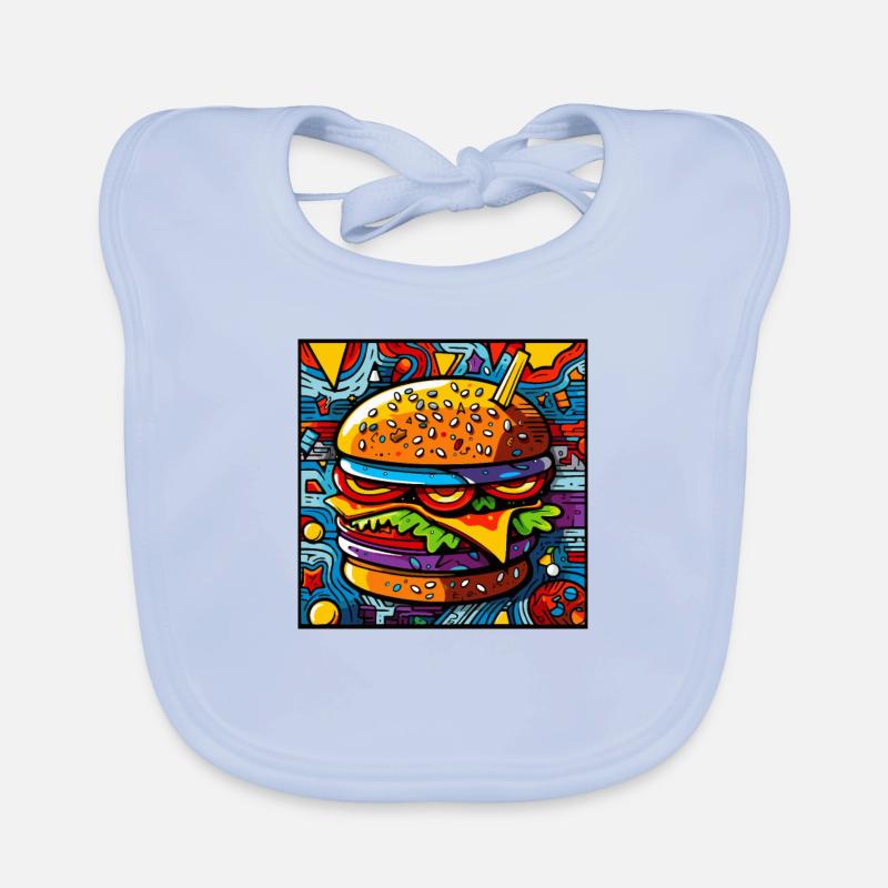 Art coloré Burger Bavoir bio Bébé