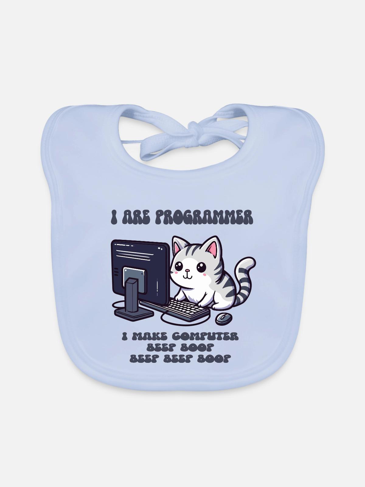 Ich bin Programmierer - Baby Bio-Lätzchen - sky Blue - Vorne