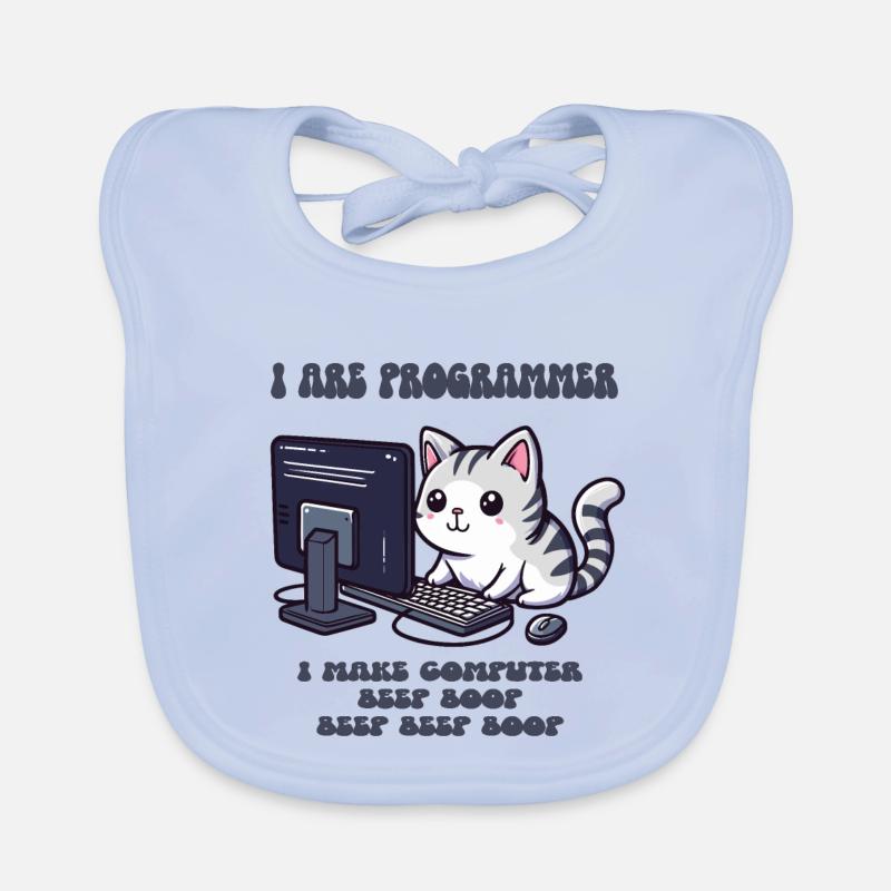Ich bin Programmierer - Baby Bio-Lätzchen - sky Blue
