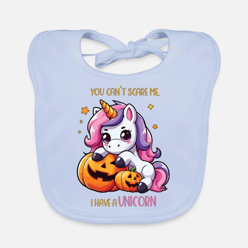 Halloween-Einhorn, ich habe ein Einhorn - Baby Bio-Lätzchen - sky Blue