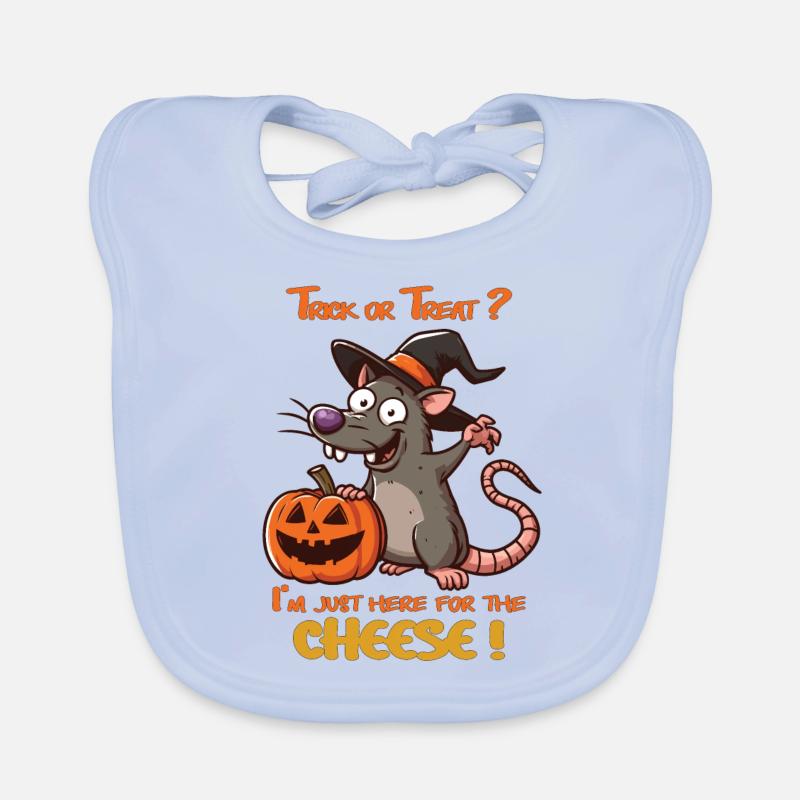 Halloween-Ratte, Süßes oder Saures Käse Baby Bio-Lätzchen