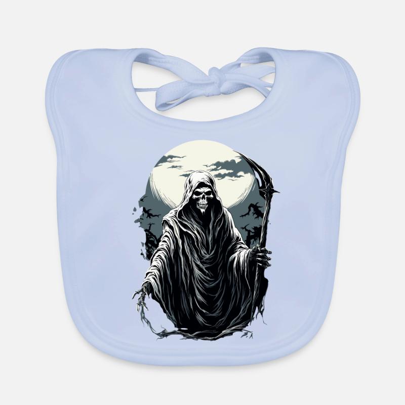 Spooky Halloween Grim Reaper Grim Reaper Organic Baby Bibs