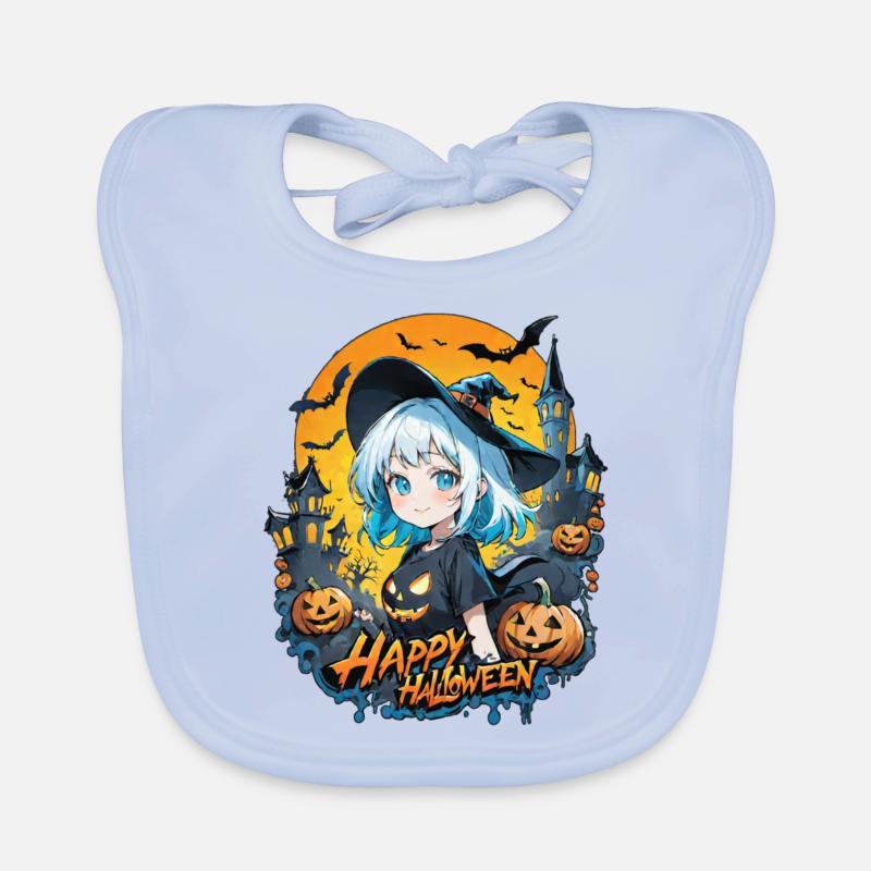 Halloween - Witch Manga Organic Baby Bibs