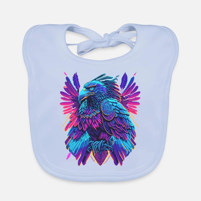 Neon Adler Synthwave Adler Baby Bio-Lätzchen