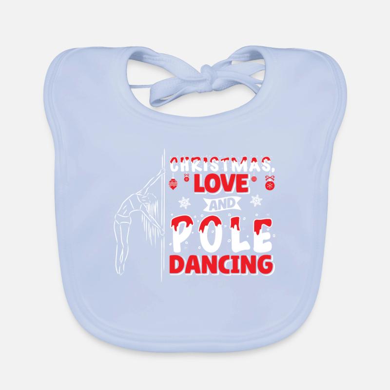 Poledan Dancer, Pole Dancing Christmas Love Organic Baby Bibs
