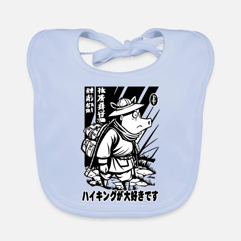 Forêt de bambous japonaise et cochon errant Bavoir bio Bébé