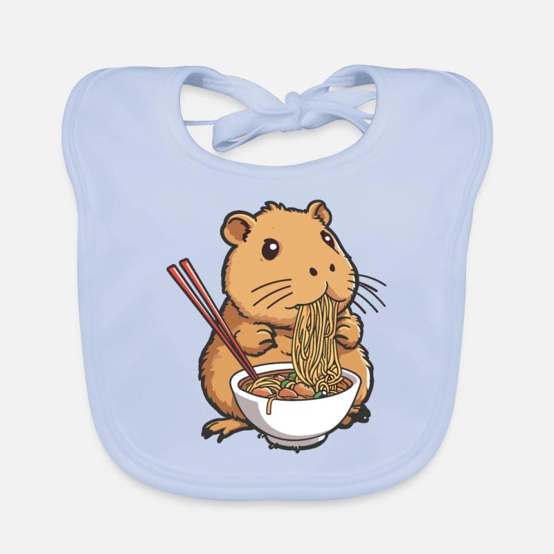 Capybara mangeant des ramen Bavoir bio Bébé