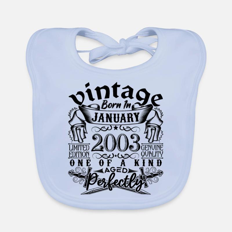 Anniversaire 2003 Janvier 2003 né en Janvier Bavoir bio Bébé
