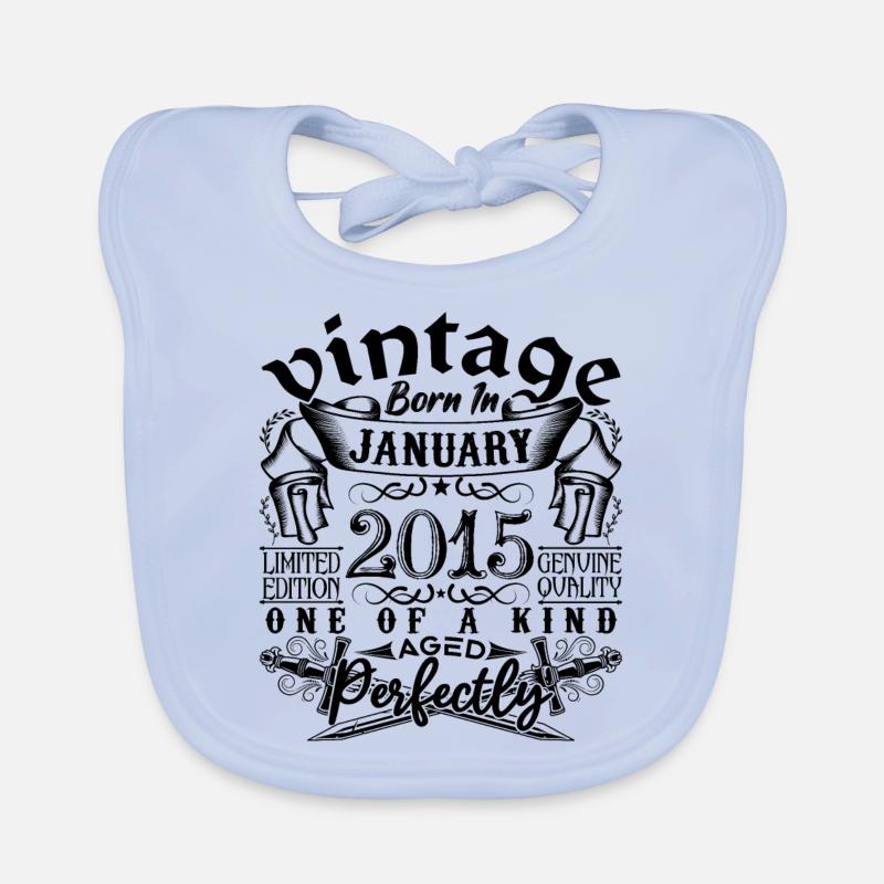 Geburtstag 2015 Januar 2015 geboren im Januar - Baby Bio-Lätzchen - sky Blue