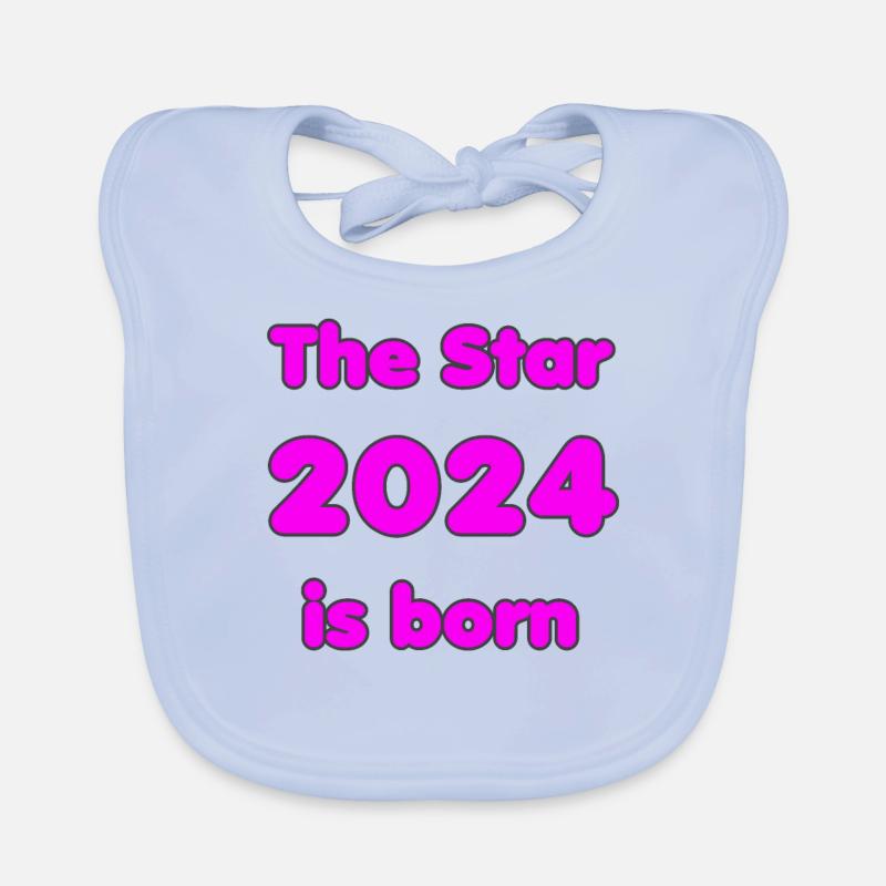 Geburt 2024 - Geschenk - The Star 2024 is born Baby Bio-Lätzchen
