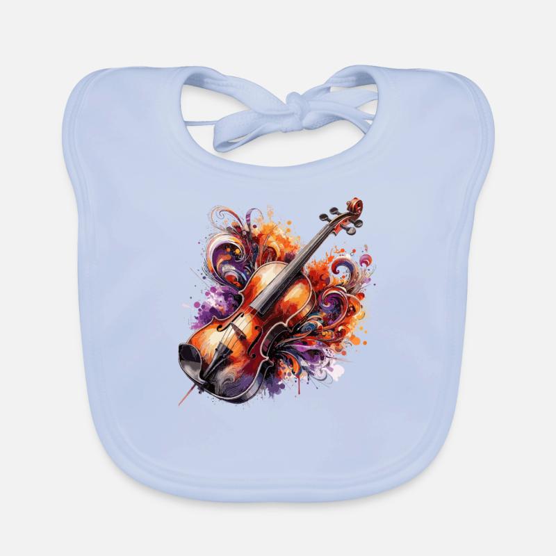 Dessin de violon ColoUful Bavoir bio Bébé