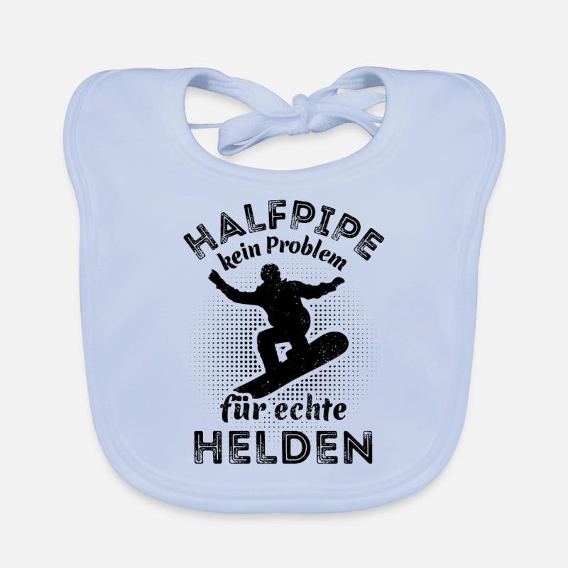 Snowboard, Halfpipe, Wintersport, echte Helden Baby Bio-Lätzchen