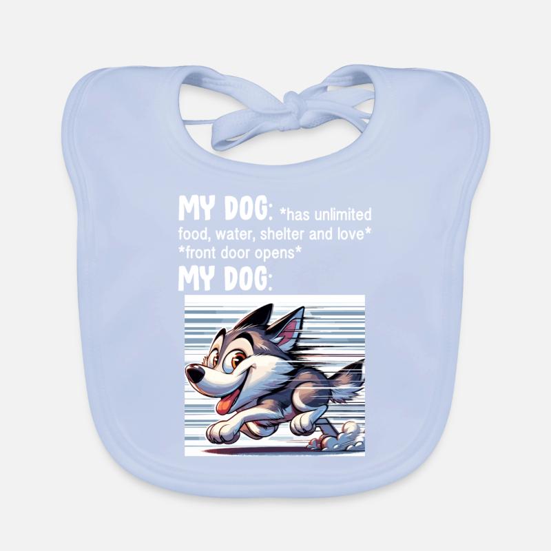 Drôle de mème Husky Bavoir bio Bébé