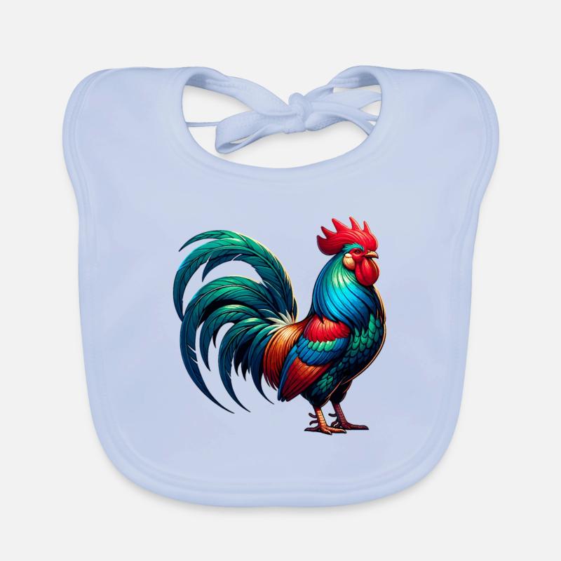 Belle image de coq Bavoir bio Bébé