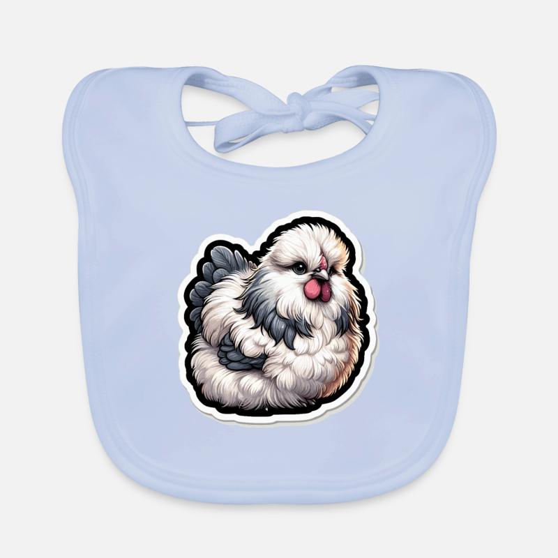 Silkie Chicken Fluffy Chicken Silkies Baby Bio-Lätzchen