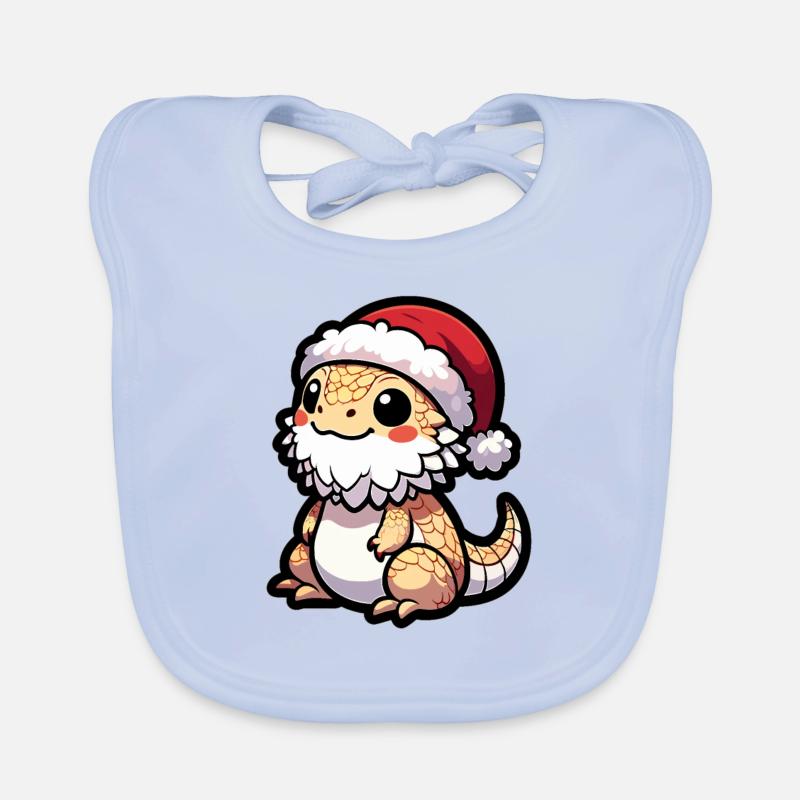 Cute Bearded Dragon Christmas Organic Baby Bibs