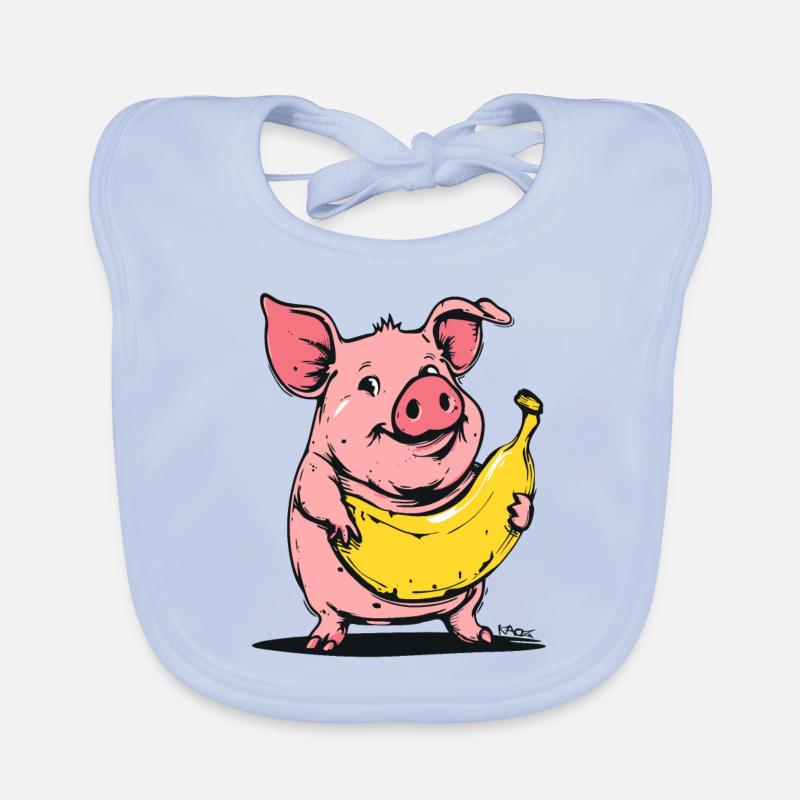 Cochon banane mignon et drôle Bavoir bio Bébé