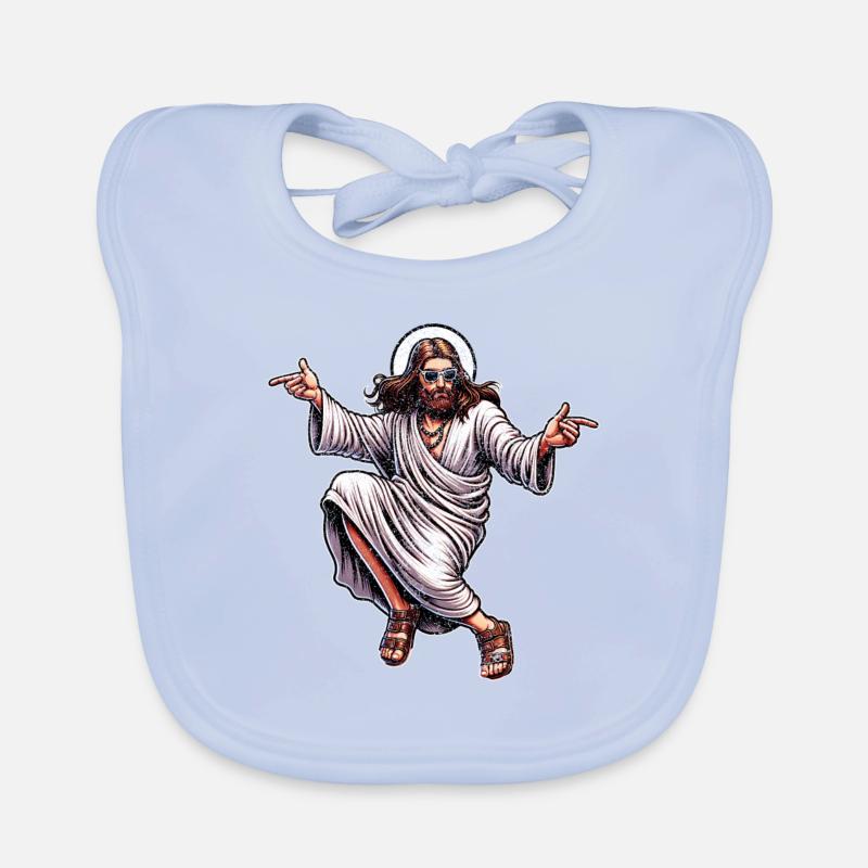 Dancing Jesus Break Dancing Jesus Funny Jesus t Organic Baby Bibs