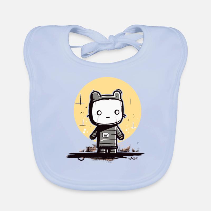 Le chat de lune de dessin animé abstrait Bavoir bio Bébé