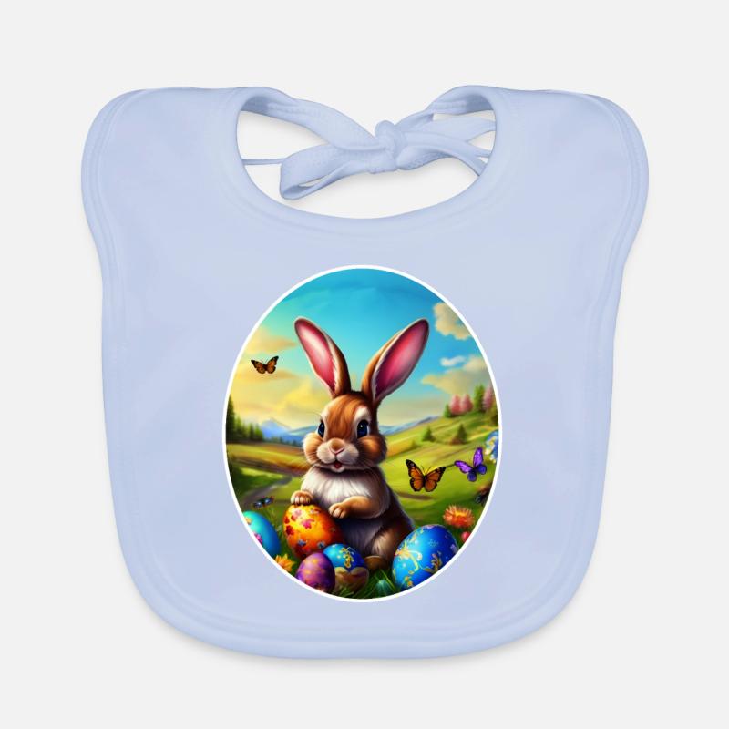 Pretty easter bunny in landscape Organic Baby Bibs