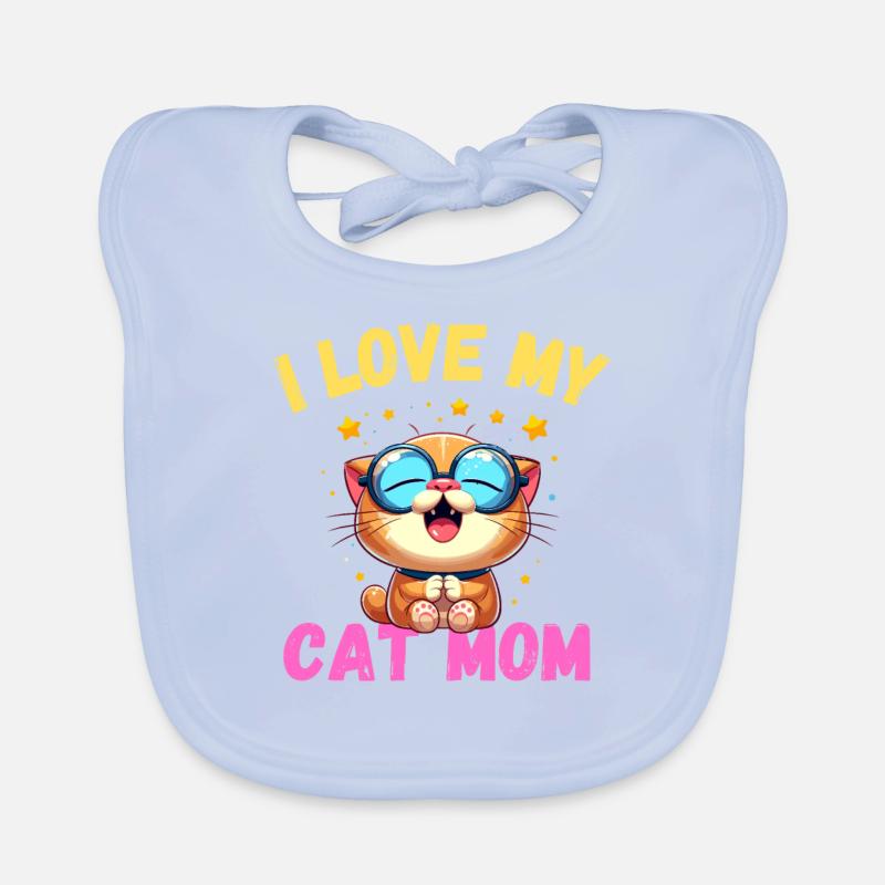 Katzen Mama Katze Mutter Muttertag niedlich Miau Baby Bio-Lätzchen